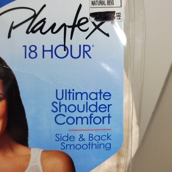 Playtex 18 Hour Bra 4693 Ultimate Shoulder Comfort Wirefree Size 38B Beige New - Picture 4 of 11